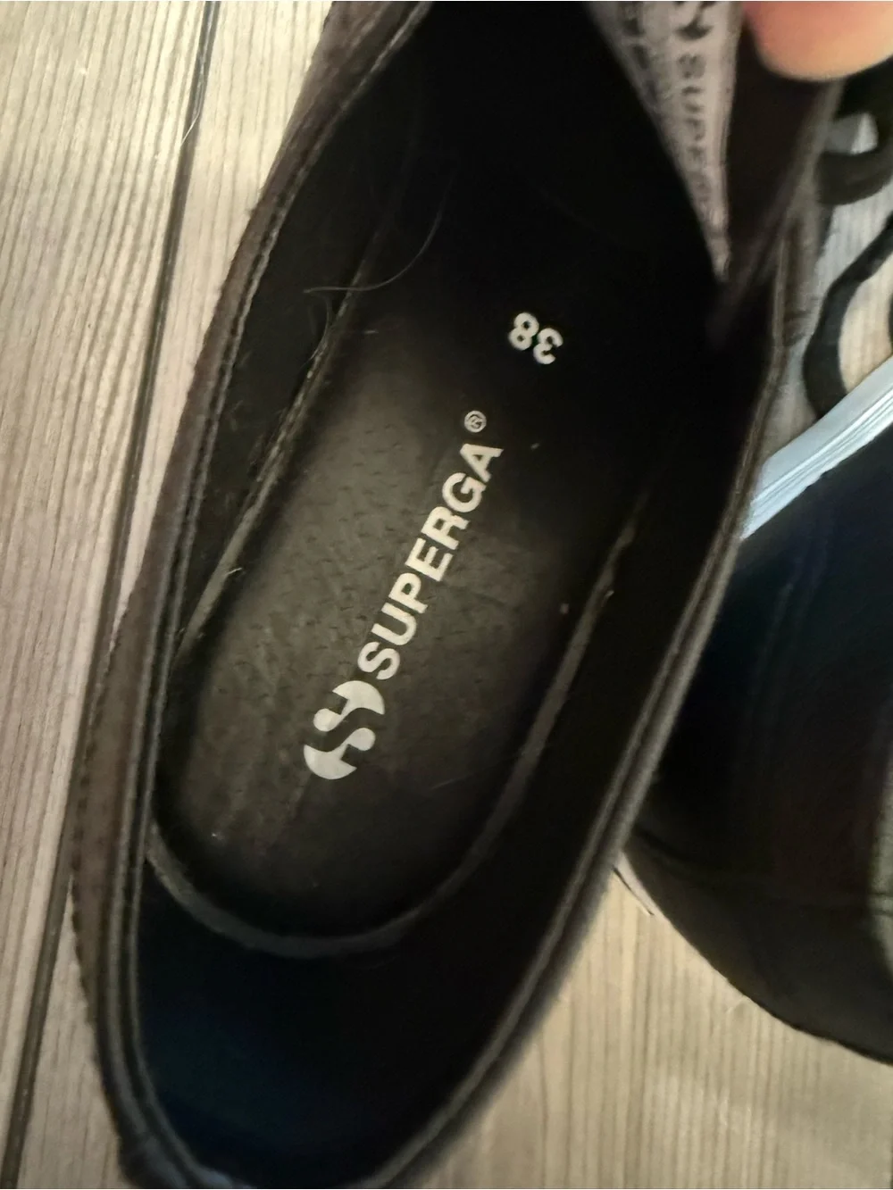 Superga Black Platform Sneakers with White Soles